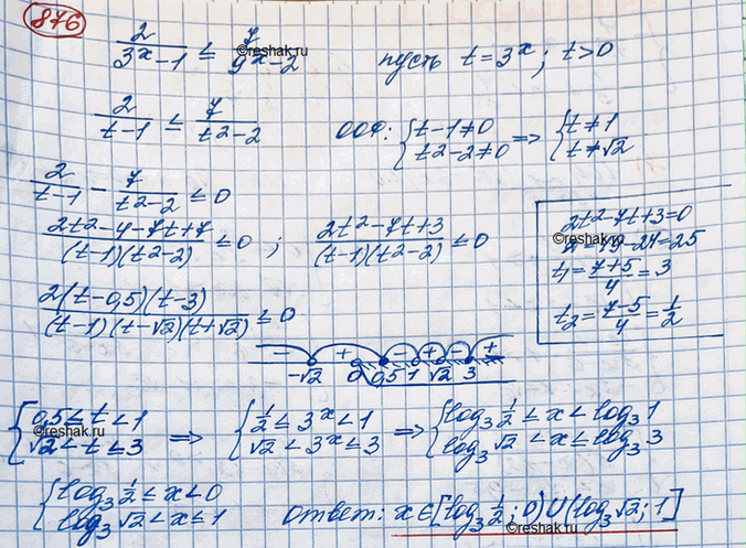 Изображение Упр.876 ГДЗ Колягин Ткачёва 10 класс