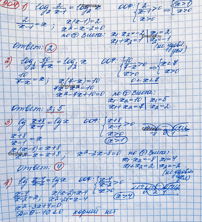 Изображение Упр.904 ГДЗ Колягин Ткачёва 10 класс